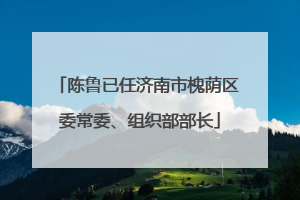 陈鲁已任济南市槐荫区委常委、组织部部长