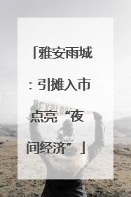雅安雨城：引摊入市 点亮“夜间经济”