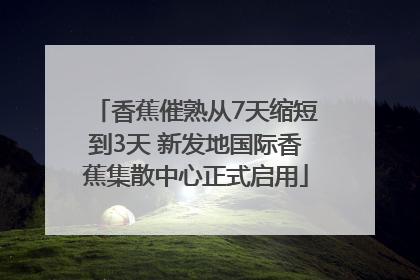 香蕉催熟从7天缩短到3天 新发地国际香蕉集散中心正式启用