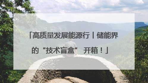 高质量发展能源行丨储能界的“技术盲盒” 开箱！