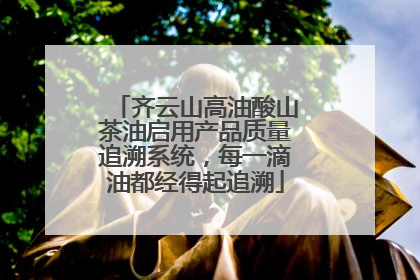 齐云山高油酸山茶油启用产品质量追溯系统，每一滴油都经得起追溯