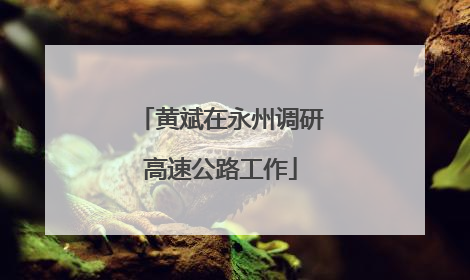 黄斌在永州调研高速公路工作