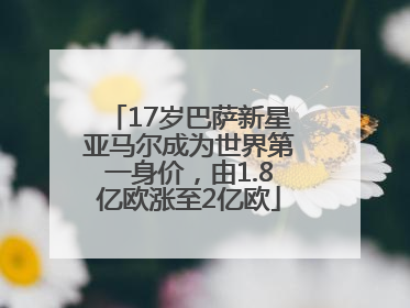 17岁巴萨新星亚马尔成为世界第一身价，由1.8亿欧涨至2亿欧