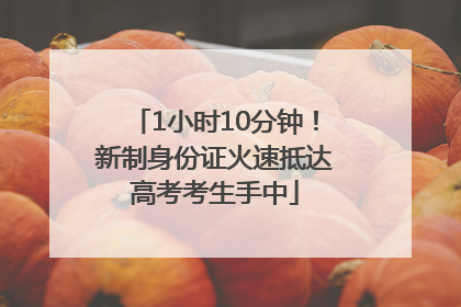 1小时10分钟！新制身份证火速抵达高考考生手中