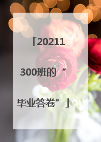 20211300班的“毕业答卷”